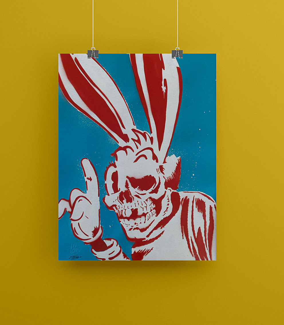 Bunny Skull BLUE - Spray Paint