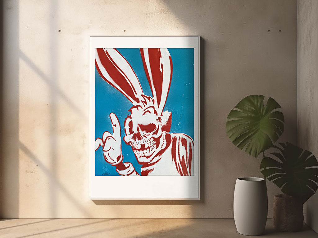 Bunny Skull BLUE - Spray Paint