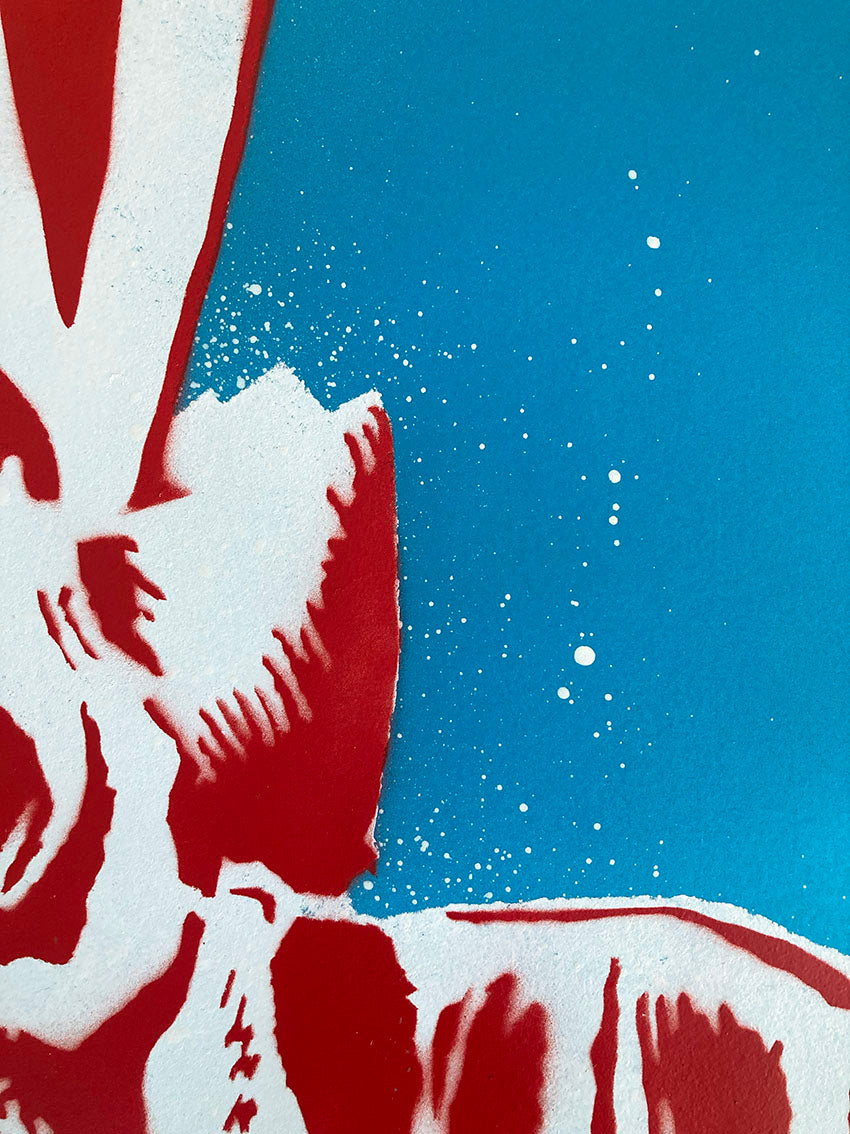 Bunny Skull BLUE - Spray Paint