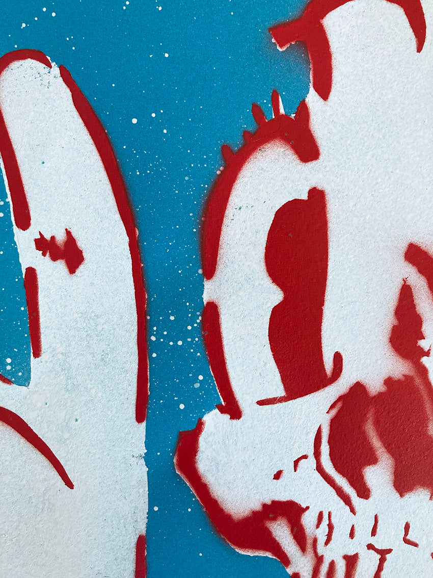 Bunny Skull BLUE - Spray Paint
