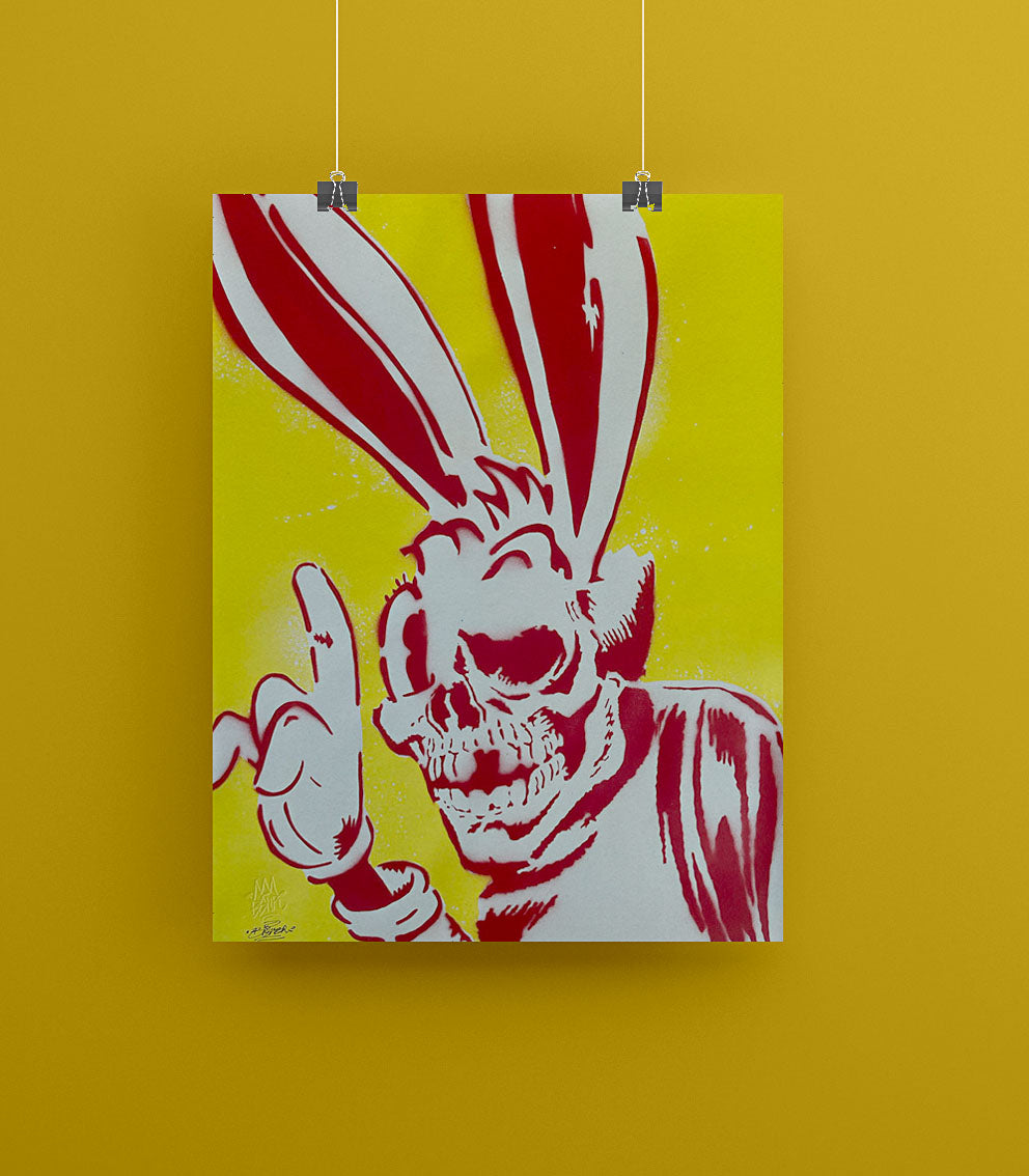 Bunny Skull YELLOW - Spray Paint