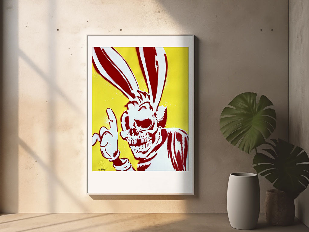 Bunny Skull YELLOW - Spray Paint