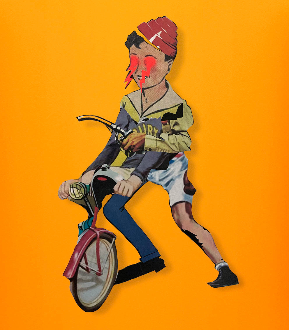 Devo - Collage on Wood