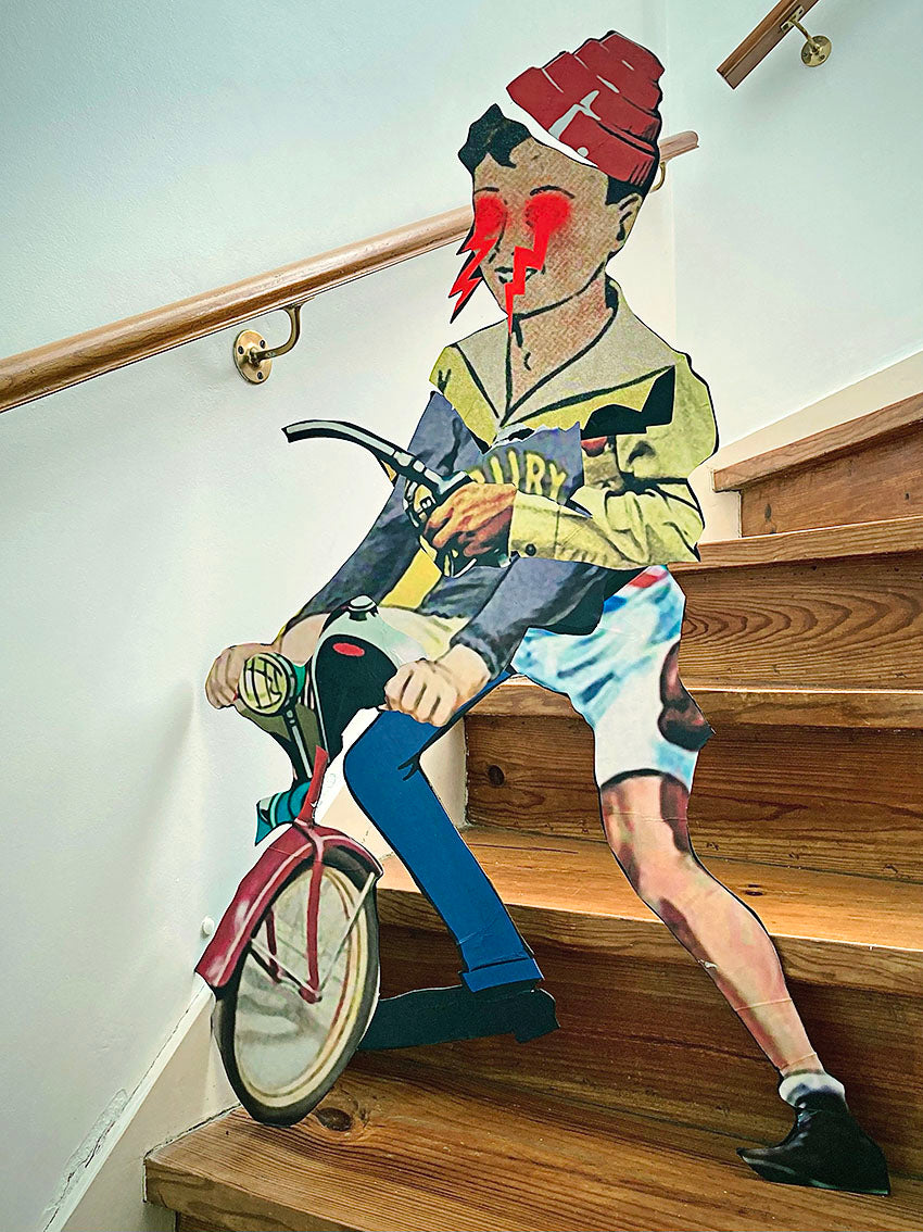 Devo - Collage on Wood
