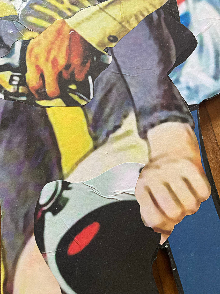 Devo - Collage on Wood
