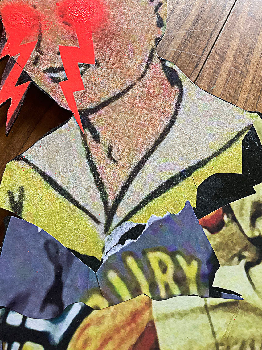 Devo - Collage on Wood